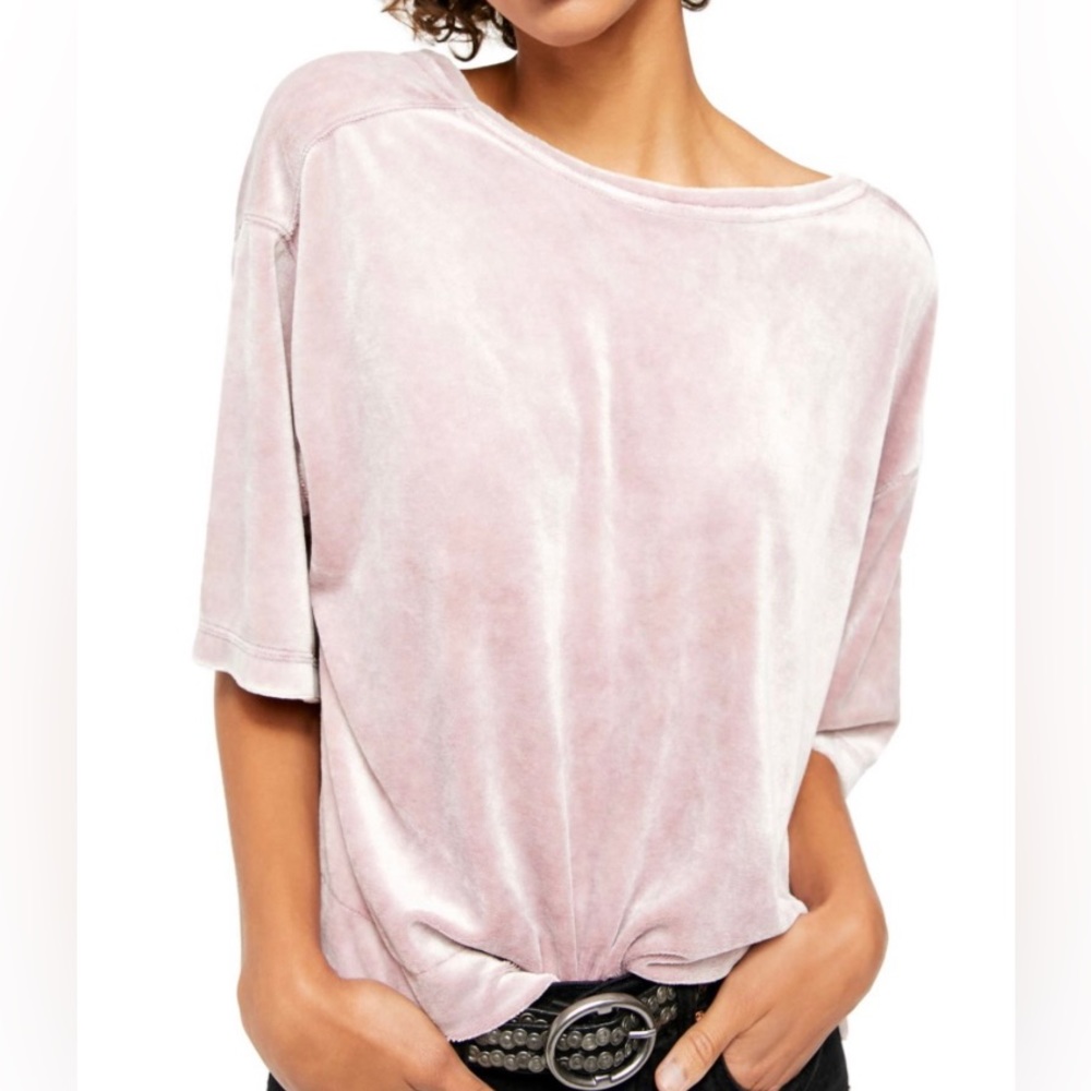 Free People Valerie Open Back Velvet T-Shirr